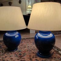 Coppia di Lampade da tavolo in maiolica napoletana