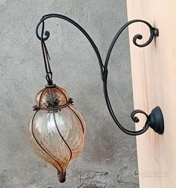 Applique lanterna in vetro di Murano 