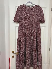 Abito lungo a fantasia bordeaux