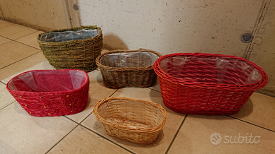 Lotto cestini porta piante o porta fiori