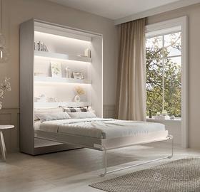 Letto a scomparsa 160 x 200 cm + materasso 
