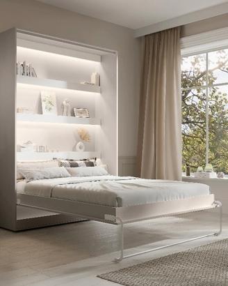 Letto a scomparsa 160 x 200 cm + materasso 