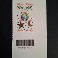 Francobollo Natale Laico 2009 Codice A Barre Raro 