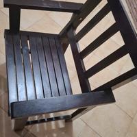 tavolo legno massello con 2 poltrone + panca