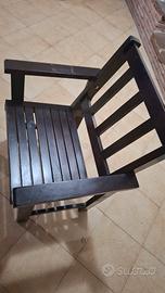 tavolo legno massello con 2 poltrone + panca