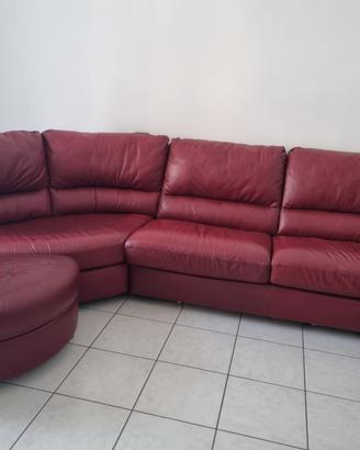 Divano letto angolare in pelle