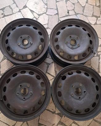 4 - CERCHI IN LAMIERA VW 6,5X16 5X112 ET50 CB 57,1