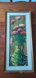 quadro :Mazzo di fiori in brocca verde