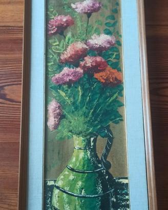 quadro :Mazzo di fiori in brocca verde
