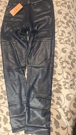 Leggings Ecopelle Blu Notte - Nuovi con Cartellino