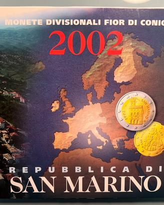 SERIE DIVISIONALE EURO SAN MARINO 2002 (FDC)