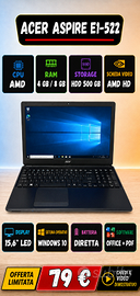 PC Portatile Acer HDD 500Gb  RAM 4GB 240GB Win11