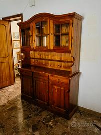 Cristalliera/Credenza in legno massello stile rust