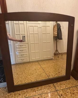 Specchio vintage in legno di noce