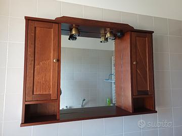 Mobile con specchio da Bagno in Legno