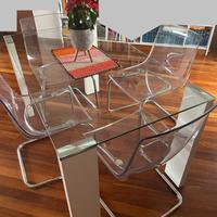 Tavolo in vetro 140x80 + 4 sedie design: euro 270