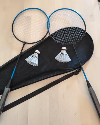 Set badminton 2 racchette + volani con custodia