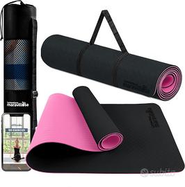 Tappetino yoga fitness antiscivolo con borsa NUOVO