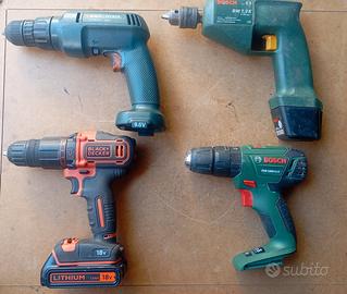 4 Trapani avvitatore Bosch e Black Decker Vecchi
