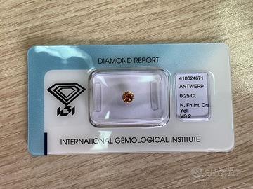 Diamante Naturale Fancy Vivid Orangy Yellow 0.25ct