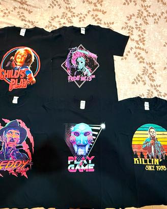 LOTTO 5 T-SHIRTS " HORROR " TG S ◆ UNISEX 