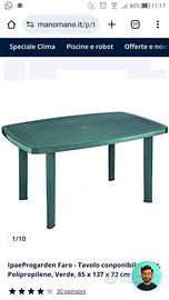 Tavolo plastica verde scuro grande