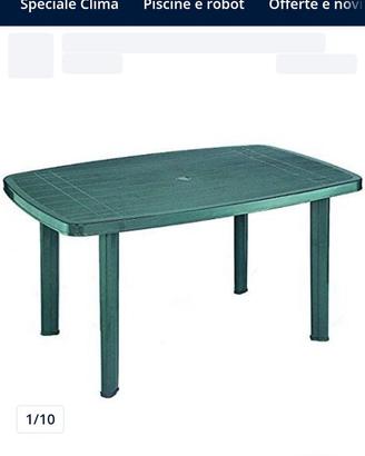 Tavolo plastica verde scuro grande