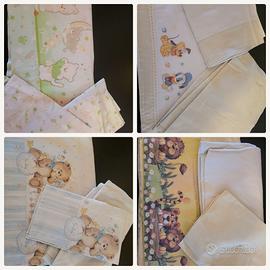 SET DI 4 COMPLETI LENZUOLI LETTINO BAMBINO