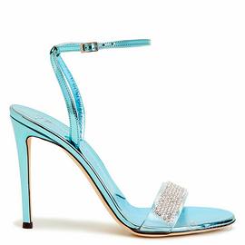 Sandali con tacco Zanotti,azzurro,strass,N.41