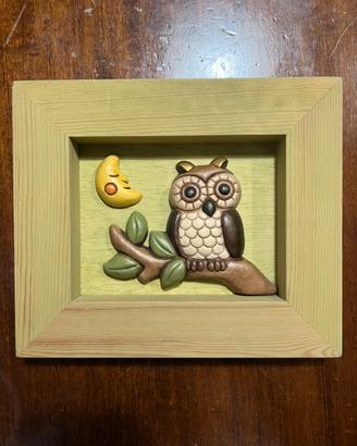 Quadretto THUN con gufo e luna