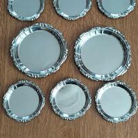 6 sottobicchieri 2 sottobottiglia acciaio vintage 