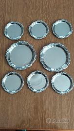 6 sottobicchieri 2 sottobottiglia acciaio vintage 