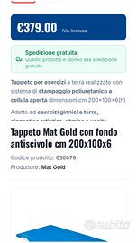 Tappeti fitnes Gold MT 2 x 1