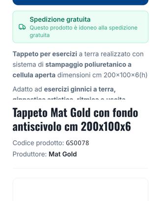 Tappeti fitnes Gold MT 2 x 1