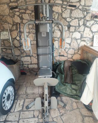 palestra hg 90 domyos + panca +pesi ghisa