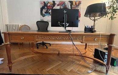 scrivania stile Napoleone III con 3 sedie