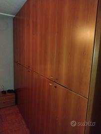 armadio legno noce comò e due comodini