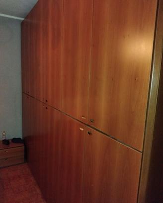 armadio legno noce comò e due comodini