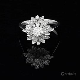 ANELLO VINTAGE ORO BIANCO 18 KT  BRILLANTI 0.76 CT