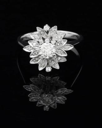 ANELLO VINTAGE ORO BIANCO 18 KT  BRILLANTI 0.76 CT