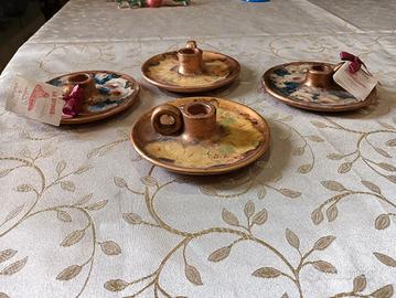 Porta candele decorate a mano stile decoupage