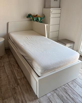 Letto singolo che diventa matrimoniale con cassett