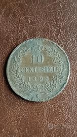 Moneta 10 centesimi 1893