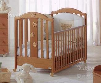 Lettino MIBB Country legno mass. e Materasso tratt