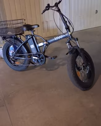 E-Bike pieghevole VIVO Fat Bike con cesytino nuova