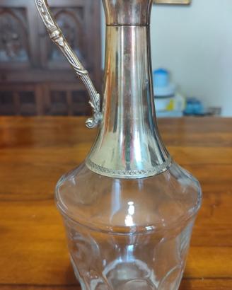 Caraffa in vetro e metallo 