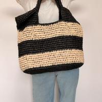 Borsa in paglia a righe