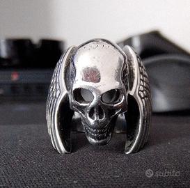Anello con Teschio Con Ali - Acciaio