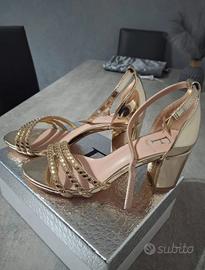 sandali oro con tacco numero 36