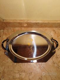 Vassoio Chantall 18/10 e oro 24K